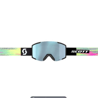 Maschera SCOTT - Shield + Lente Extra S1 -  black/neon yellow / AMP ice chrome