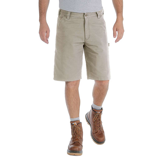 RUGGED FLEX™ RELAXED FIT CANVAS UTILITY WORK SHORT - TAN