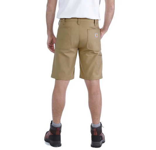 RUGGED PROFESSIONAL™ SERIES RUGGED FLEX™ RELAXED FIT CANVAS WORK SHORT - DARK KHAKI