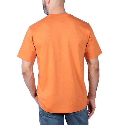 RELAXED FIT HEAVYWEIGHT SHORT-SLEEVE LOGO GRAPHIC T-SHIRT - MARMALADE HEATHER